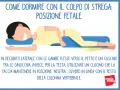 Persona in posizione fetale con cuscino tra le ginocchia, per alleviare il dolore del colpo della strega e poter camminare di nuovo.