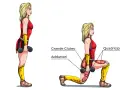 Affondi indietro: illustrazione anatomica che mostra i muscoli coinvolti, tra cui grande gluteo, adduttori e quadricipiti.