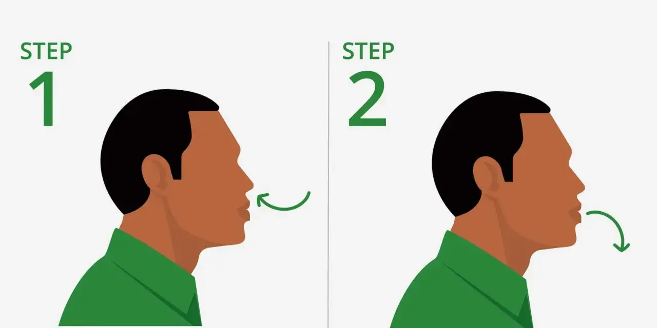 Illustrazione del ciclo respiratorio con labbra socchiuse: inspira dal naso (1-2), espira dalle labbra (1-2-3-4).