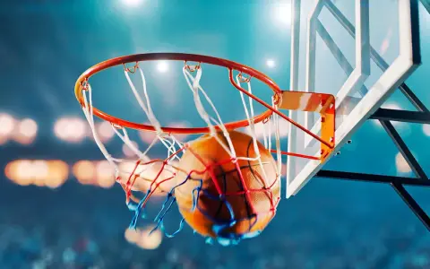 Un canestro di pallacanestro con la palla che entra nella retina. Un'immagine che evoca la soddisfazione di raggiungere il proprio fabbisogno nutrizionale giornaliero.