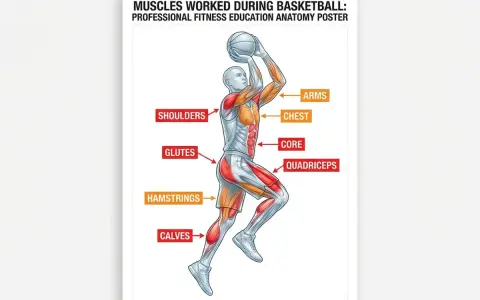 Anatomia del basket: i muscoli pettorali, spalle, core e gambe in azione.
